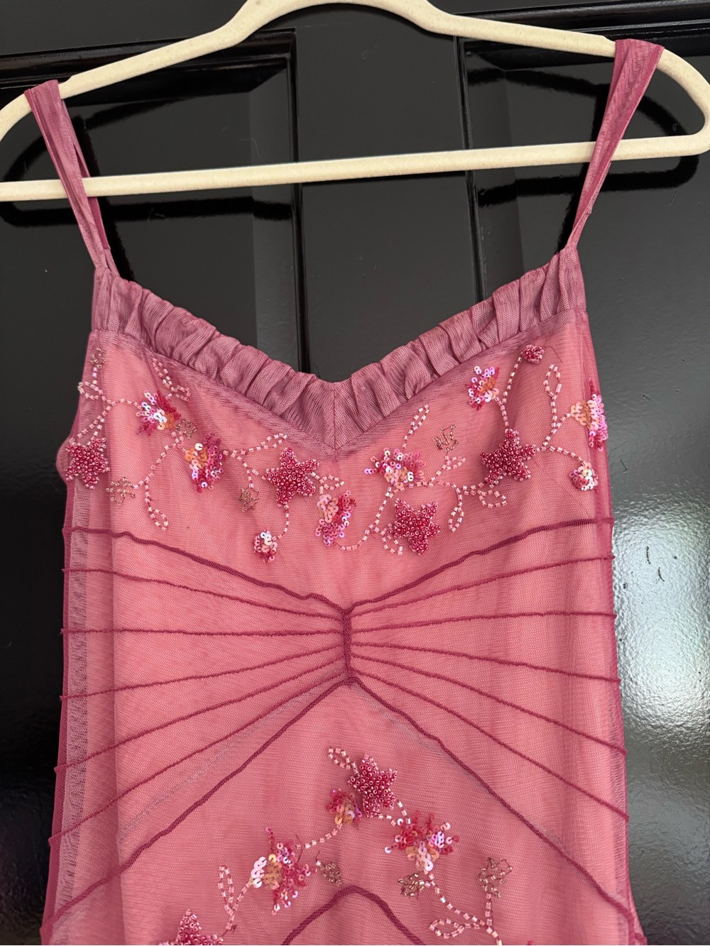 BCBG Pink Beaded Midi Dress - Picture 2 of 4